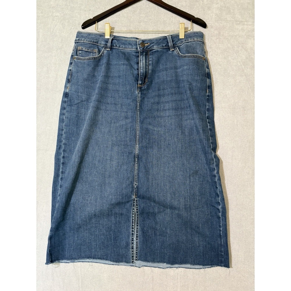 Liz Claiborne Womens Sz 14 Jean Skirt Dark Denim